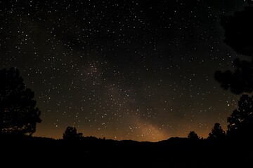 Sky at the night. A starry night. Milky Way galaxy.