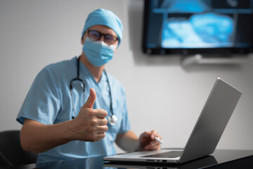 Medical professional using technology for healthcare