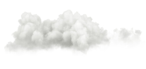 Puff white clouds elements isolate on transparent backgrounds 3d illustration png
