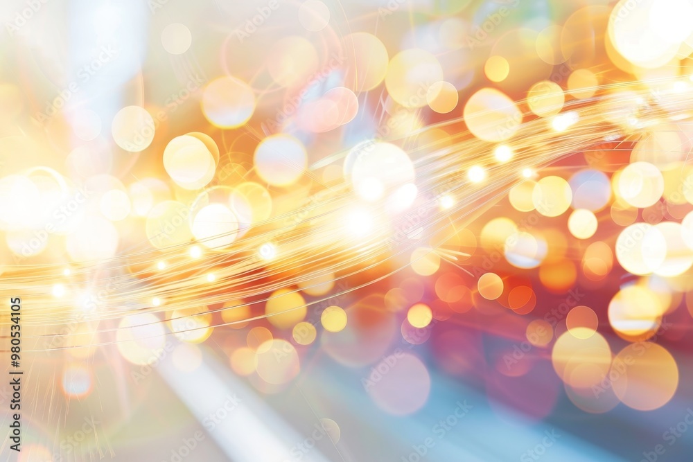 Aufkleber A futuristic array of glowing fiber optic cables representing high-speed data transfer and advanced digital communication in a modern technological network