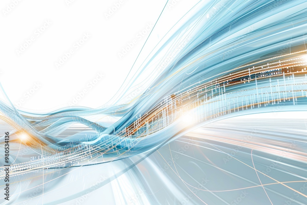 Aufkleber A futuristic array of glowing fiber optic cables representing high-speed data transfer and advanced digital communication in a modern technological network