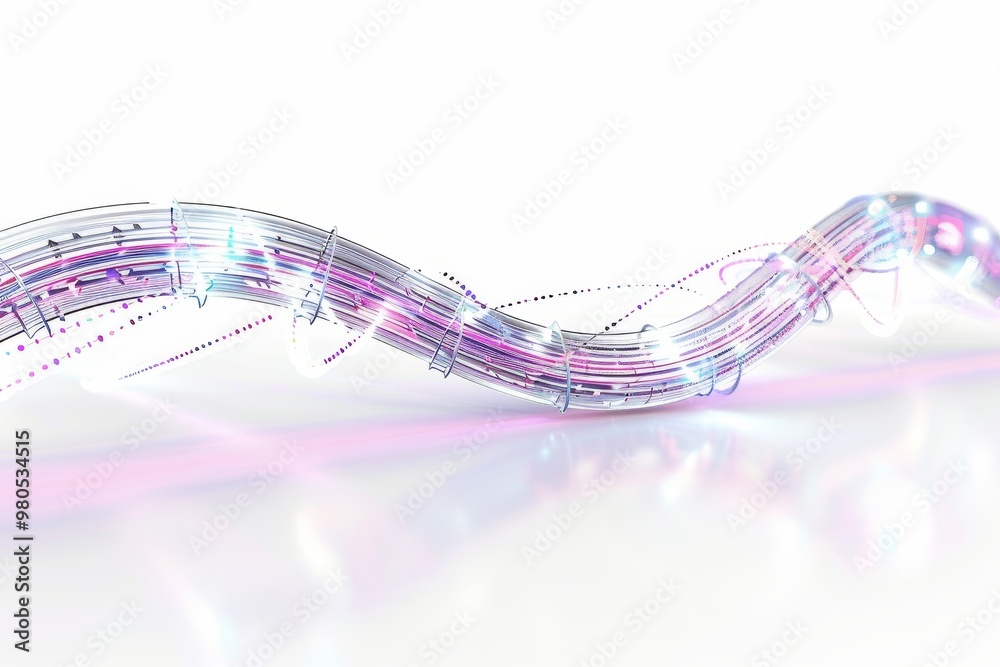 Aufkleber A futuristic array of glowing fiber optic cables representing high-speed data transfer and advanced digital communication in a modern technological network