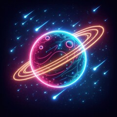 earth and stars neon lights