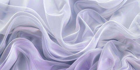Obraz premium Abstract background with white and flowing fabrics, light grey and violet, forming elegant curves.
