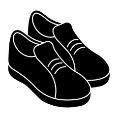 A colored design icon of shoes