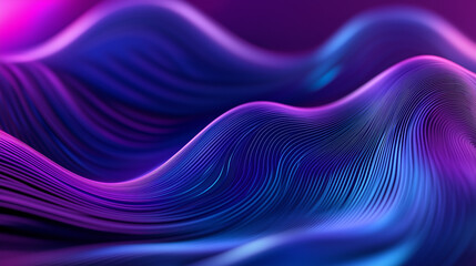 Fototapeta premium This image features wavy abstract patterns in blue and purple tones, representing modern art with intricate designs and a sense of depth and motion.