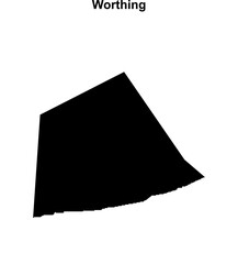 Worthing blank outline map