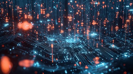 Obraz premium Generic intricate electronic elements in an abstract advanced technology composition