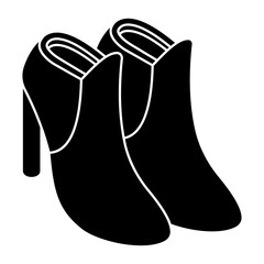 A colored design icon of shoes