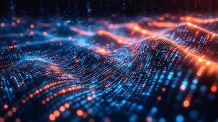 Abstract 3-dimensional digital wave pattern background