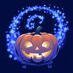 Fototapeta premium View of pumpkin with smile