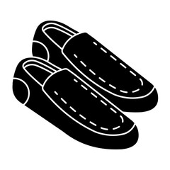 A colored design icon of shoes