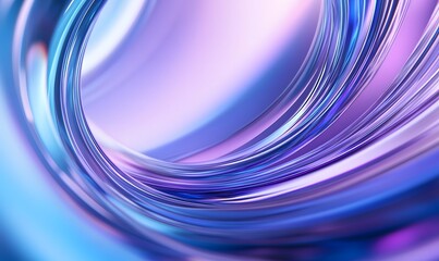 Abstract background with blue and purple lines in the shape of circles, light blue background, glass effect, minimalist style. blurred focus on curves, light refraction effects, 