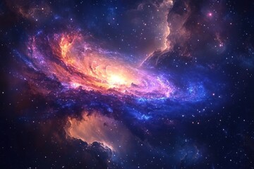 Obraz premium A Cosmic Nebula with a Swirling Structure of Gas and Dust