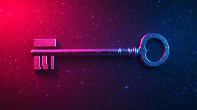 Abstract representation of a cosmic key and lock, symbolizing the perfect astrological match