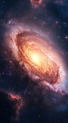 A Bright Spiral Galaxy Amidst a Starry Cosmos