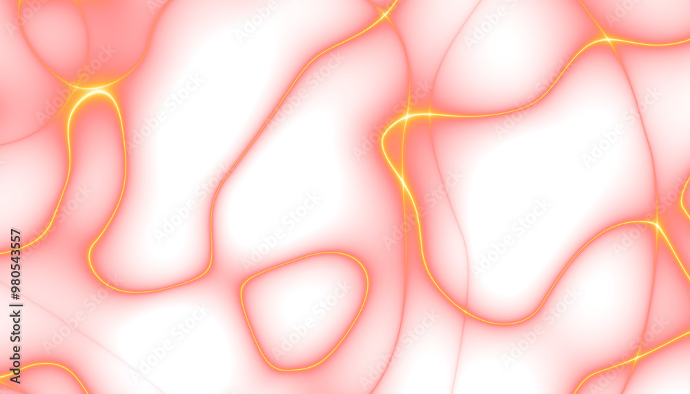 Aufkleber Energy lines with transparent gradient background. Elegant yellow and peach colours wavy line on Transparent png overlay background