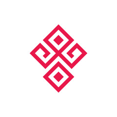 Obraz premium fabric decoration, simple decorative motifs, Pattern red icon vector