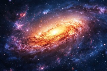 Obraz premium A Spiraling Galaxy in a Starry Universe