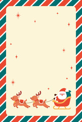 Fototapeta premium Christmas vector background with Santa Claus sleigh with reindeers for banners, cards, flyers, social media wallpapers, etc.