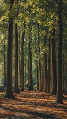 Obraz premium Autumn forest in the morning