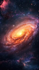 Obraz premium A Cosmic Spiral Galaxy in a Starry Night Sky