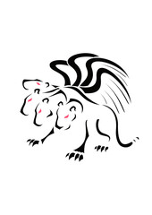 Four-Headed Winged Leopard, Greek Mythology © Renatex
