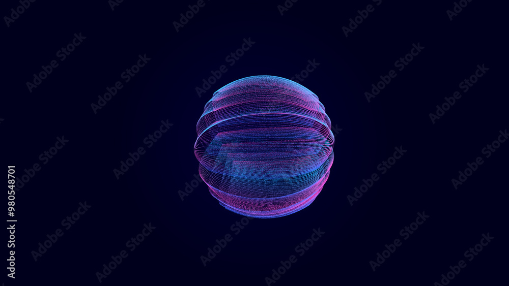 Poster abstract twisted, cosmic wormhole. technology background. data network. 3d rendering.