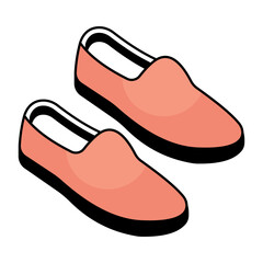 A colored design icon of shoes