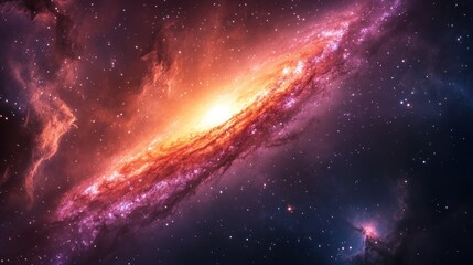 A Spiral Galaxy with Glowing Gas and Stars in a Dark Space