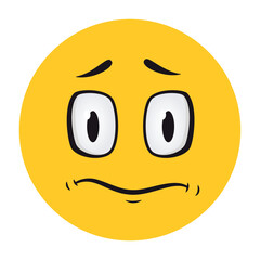 Cartoon faces. Funny face expressions, caricature emotions. Cute character with expressive eyes and mouth, vector smiley emoticon happy tongue emoticon