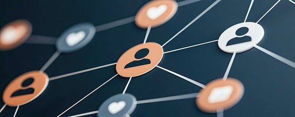 A digital interface with multiple user icons, each showing engagement actions like likes, shares, and comments, illustrating active user participation