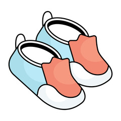 A colored design icon of shoes