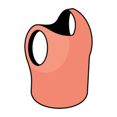 A flat design icon of undershirt
