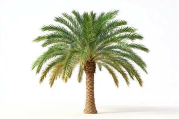 Obraz premium One palm tree isolated on white background.