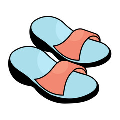A colored design icon of shoes