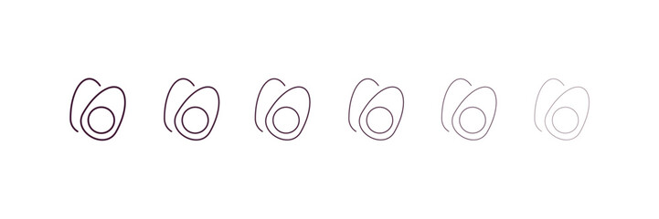 boiled egg  outline icon. Linear vector from food concept. 6 different line style boiled egg  icon included thin, light, regular, medium, bold, black