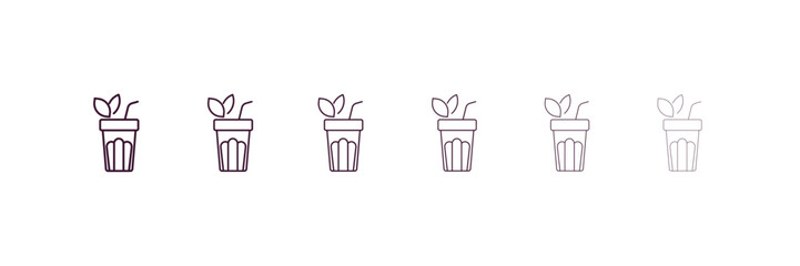 fresh smoothie  outline icon. Linear vector from food concept. 6 different line style fresh smoothie  icon included thin, light, regular, medium, bold, black