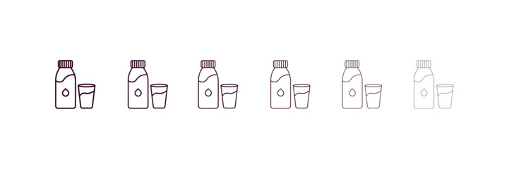 drink water  outline icon. Linear vector from food concept. 6 different line style drink water  icon included thin, light, regular, medium, bold, black