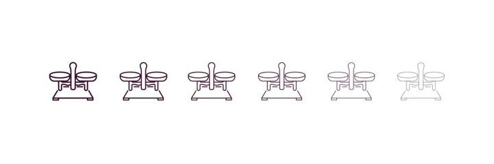 scale balanced tool  outline icon. Linear vector from food concept. 6 different line style scale balanced tool  icon included thin, light, regular, medium, bold, black