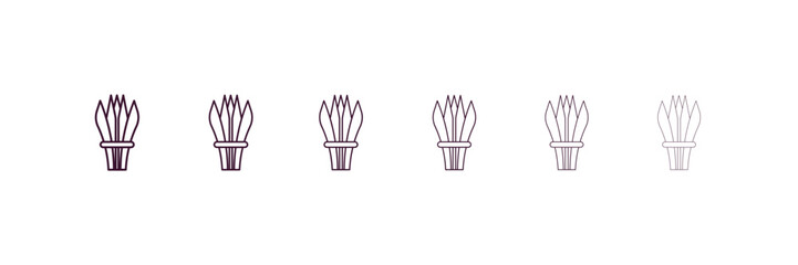 chives  outline icon. Linear vector from food concept. 6 different line style chives  icon included thin, light, regular, medium, bold, black