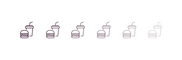 junk food  outline icon. Linear vector from food concept. 6 different line style junk food  icon included thin, light, regular, medium, bold, black