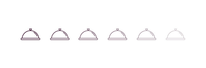 serving dish  outline icon. Linear vector from food concept. 6 different line style serving dish  icon included thin, light, regular, medium, bold, black
