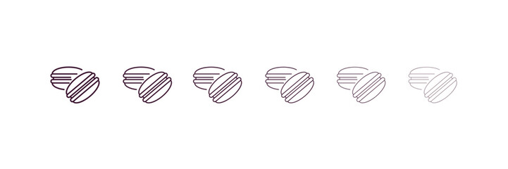 macarons  outline icon. Linear vector from food concept. 6 different line style macarons  icon included thin, light, regular, medium, bold, black
