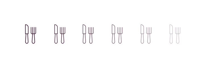 eatery  outline icon. Linear vector from food concept. 6 different line style eatery  icon included thin, light, regular, medium, bold, black