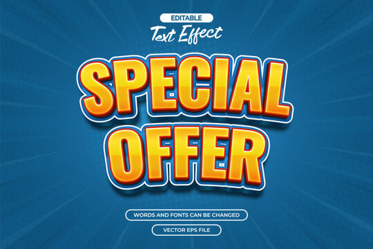 Special offer editable text effect
