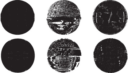 Circle rough edges banner collection .Grunge set of textured round stamps . Pack of vector banners. Grunge circle stamps, insignias, banner, logos for your design. Grunge textured circle rubber stamps