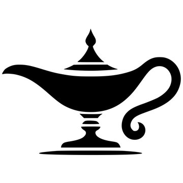 Aladdin's lamp logo silhouette