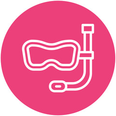 Snorkeling vector icon illustration of Vacation and Tourism iconset.