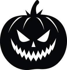 Halloween pumpkin silhouette vector art on white background